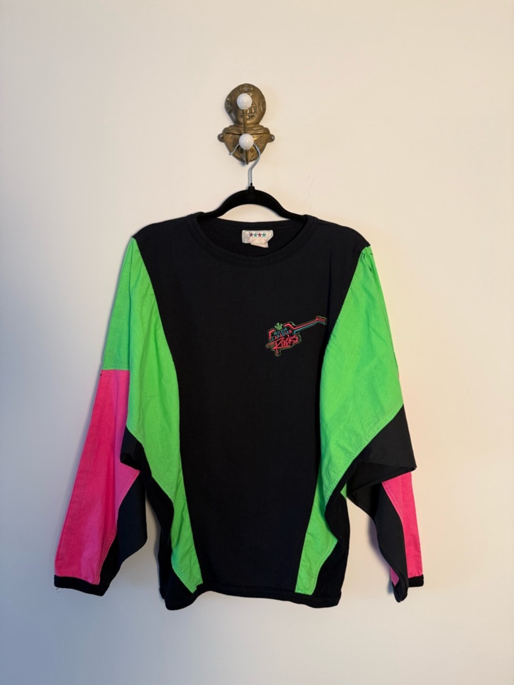 Unisex Molson Canadian Rocks Sweater with Neon Colour Blocking